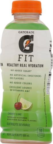 imageGatorade Fit Electrolyte Beverage Healthy Real Hydration New 20 4 Flavor Variety Pack 169oz Bottles 12 PackCherry Lime