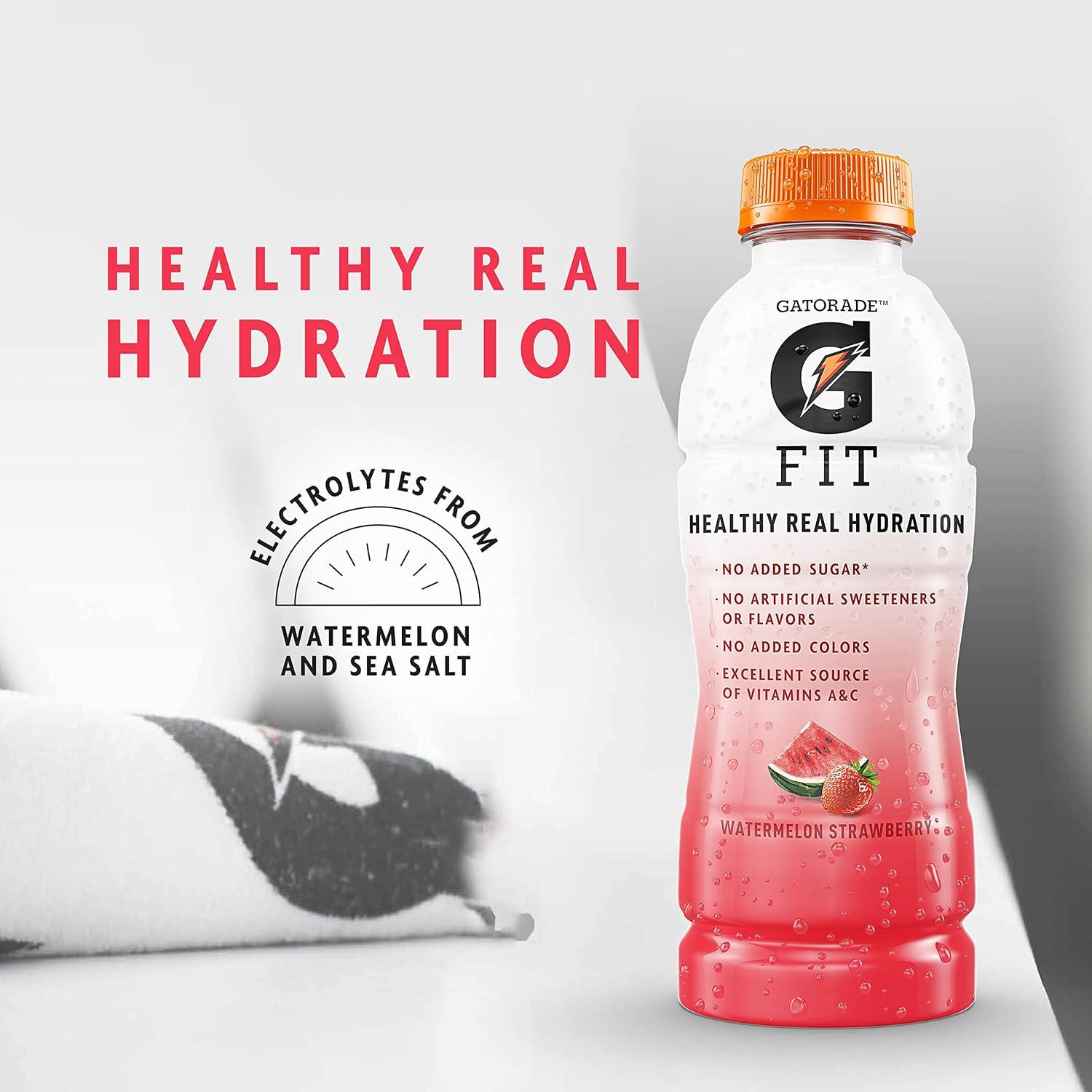 imageGatorade Fit Electrolyte Beverage Healthy Real Hydration New 20 4 Flavor Variety Pack 169oz Bottles 12 PackCherry Lime