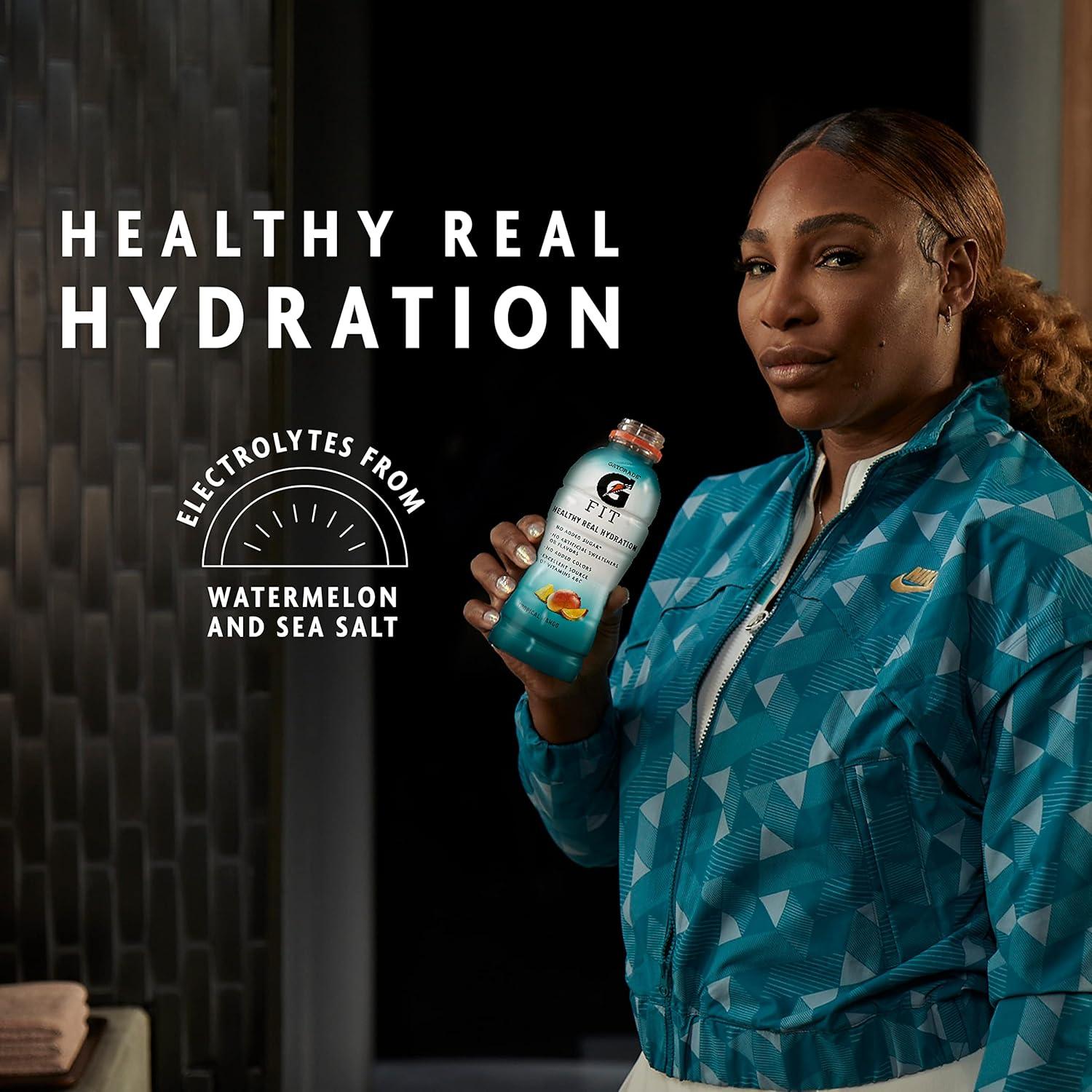 imageGatorade Fit Electrolyte Beverage Healthy Real Hydration New 20 4 Flavor Variety Pack 169oz Bottles 12 PackCherry Lime Variety Pack