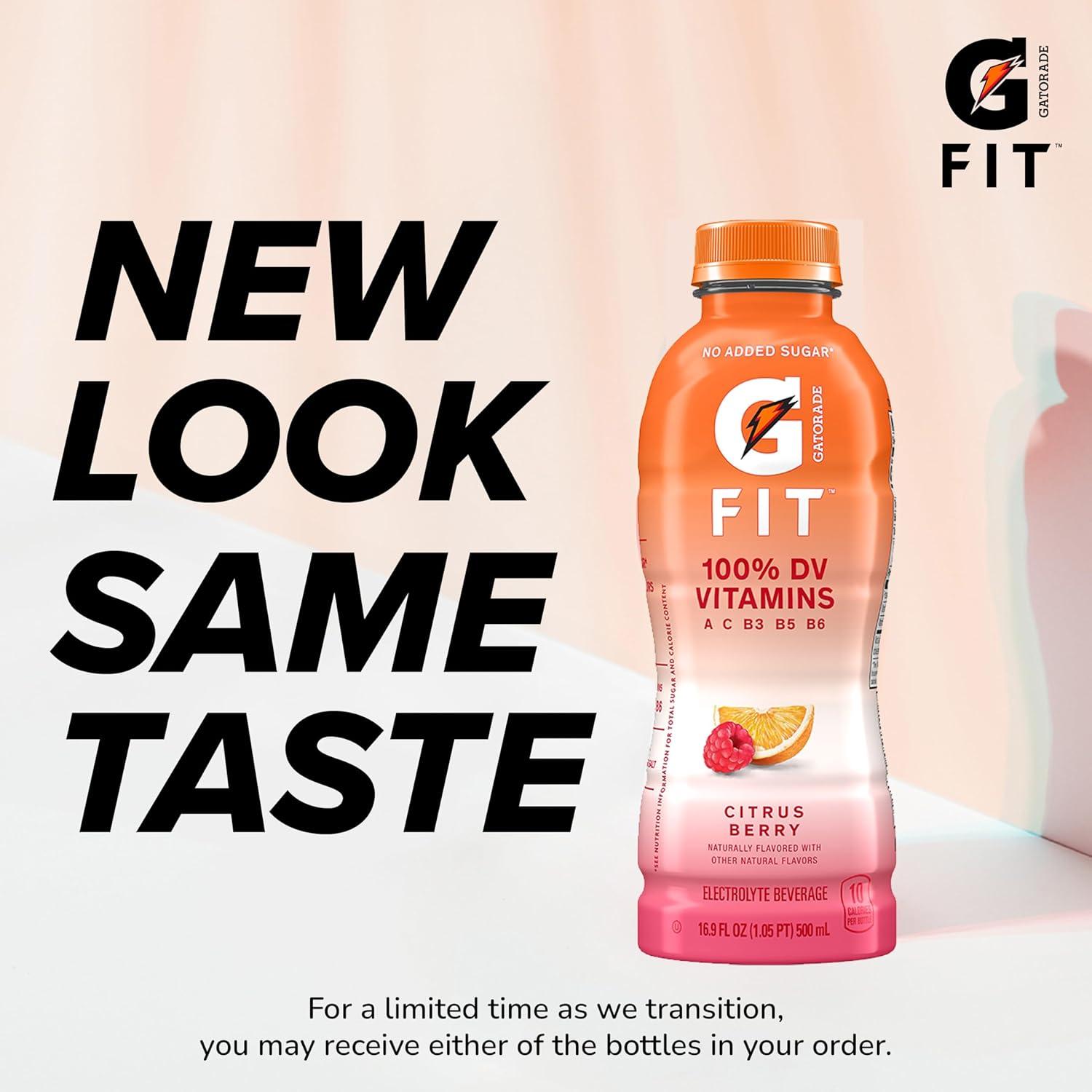 imageGatorade Fit Electrolyte Beverage Healthy Real Hydration New 20 4 Flavor Variety Pack 169oz Bottles 12 PackCitrus Berry