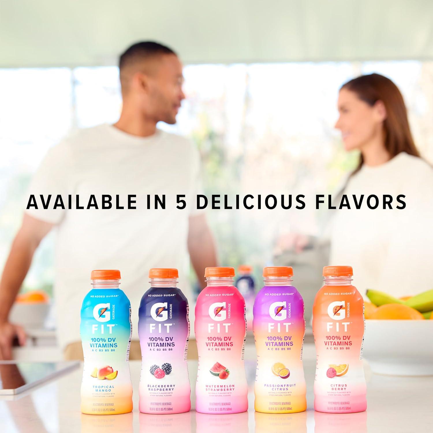 imageGatorade Fit Electrolyte Beverage Healthy Real Hydration New 20 4 Flavor Variety Pack 169oz Bottles 12 PackCitrus Berry