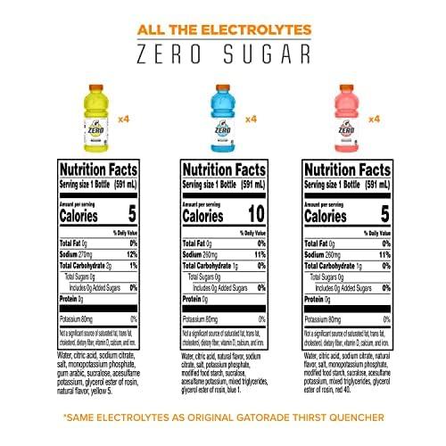 imageGatorade G Zero Thirst Quencher 3 Flavor Variety Pack 20oz Bottles 12 PackZero Cool Blue Variety Pack