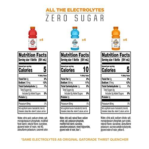 imageGatorade G Zero Thirst Quencher 3 Flavor Variety Pack 20oz Bottles 12 PackZero Fruit Punch Variety Pack