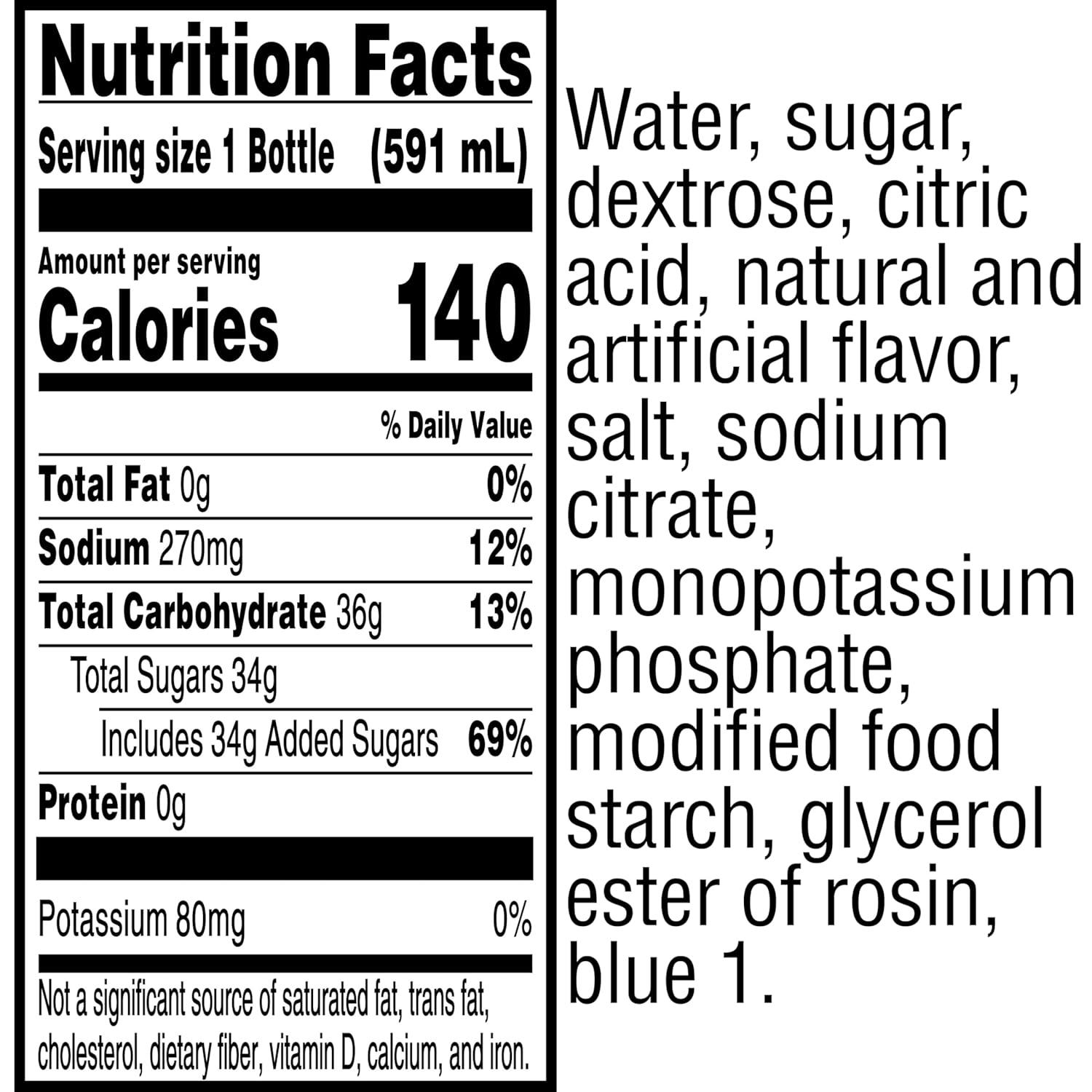 imageGatorade Thirst Quencher Orange 20 Fl Oz Pack of 8Fierce Blue Cherry