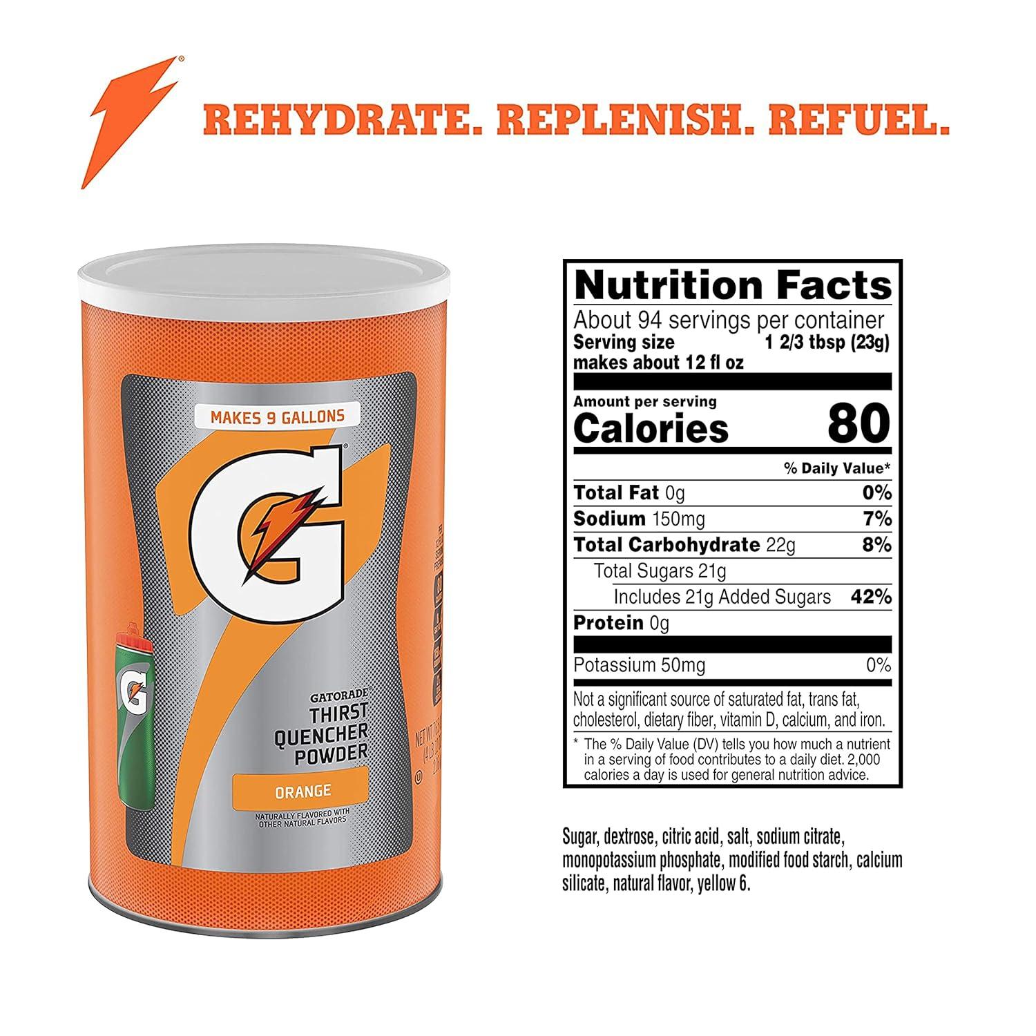 imageGatorade Thirst Quencher Powder Lemon Lime 765 OuncePack of 1Orange