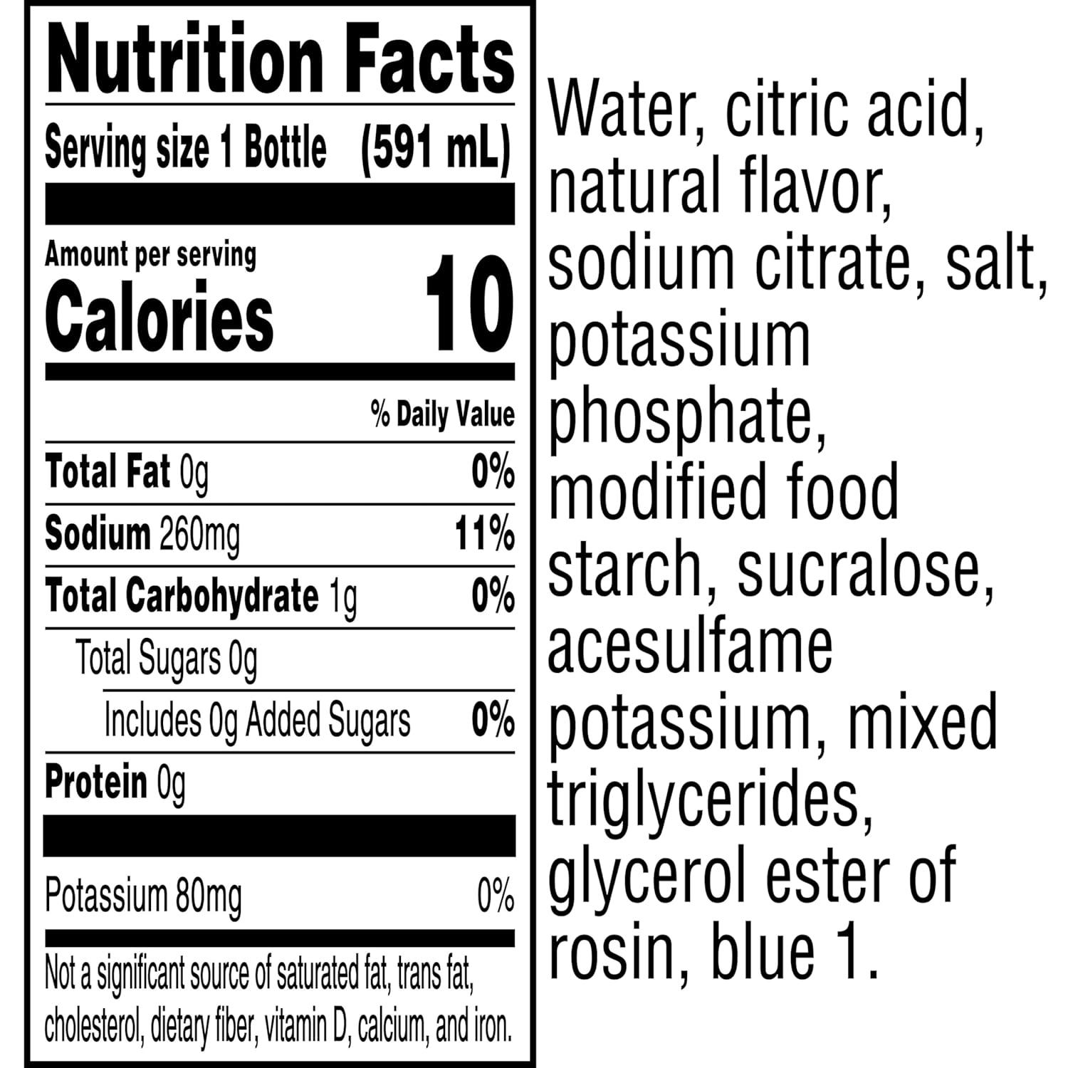 imageGatorade Zero Sugar Thirst Quencher Sports Drinks LemonLime 20 Ounce Bottles Pack of 8Zero Sugar Cool Blue