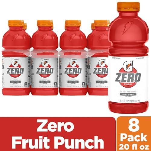 imageGatorade Zero Sugar Thirst Quencher Sports Drinks LemonLime 20 Ounce Bottles Pack of 8Zero Sugar Fruit Punch