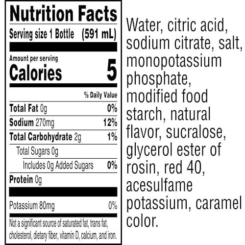 imageGatorade Zero Sugar Thirst Quencher Sports Drinks LemonLime 20 Ounce Bottles Pack of 8Zero Sugar Fruit Punch