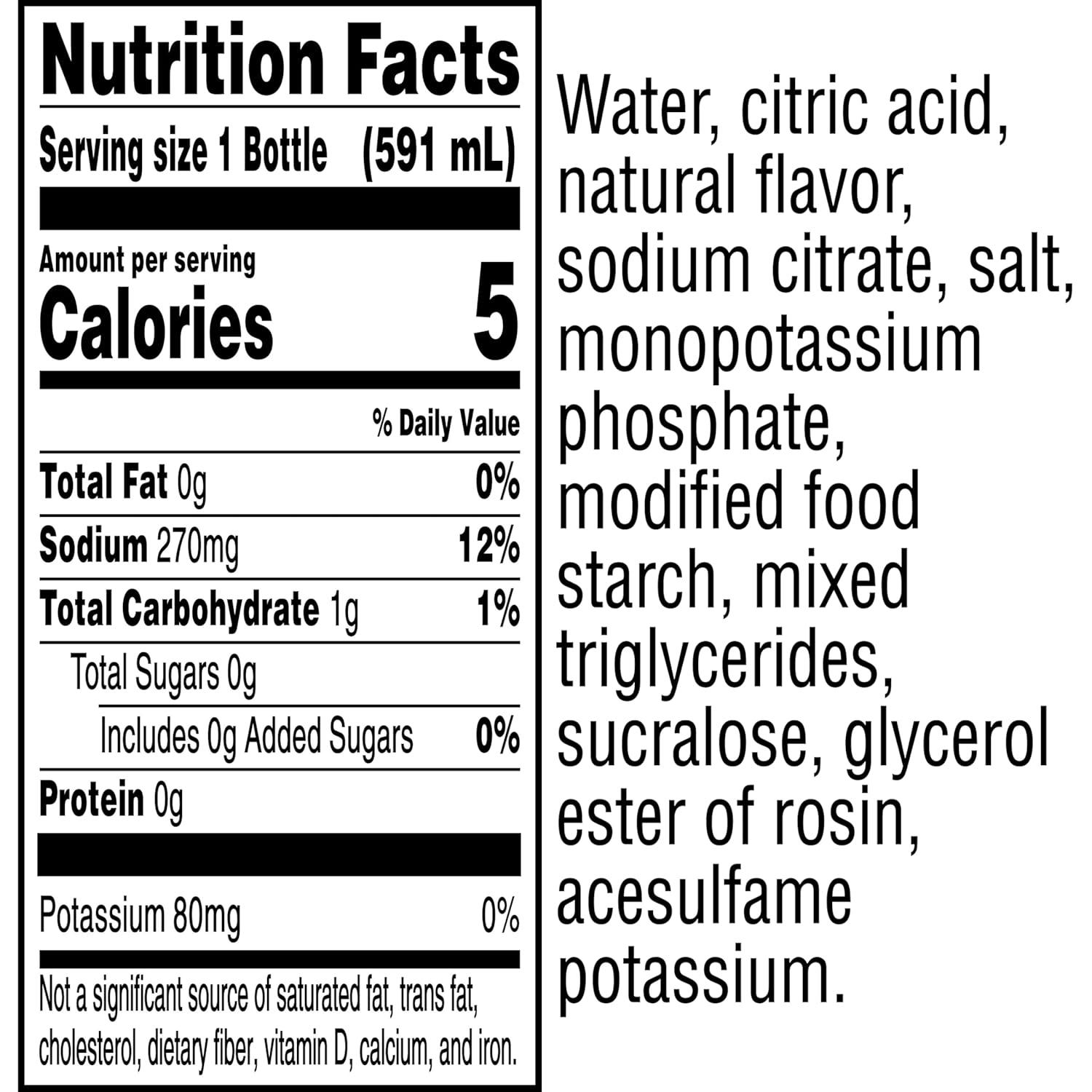 imageGatorade Zero Sugar Thirst Quencher Sports Drinks LemonLime 20 Ounce Bottles Pack of 8Zero Sugar Glacier Cherry