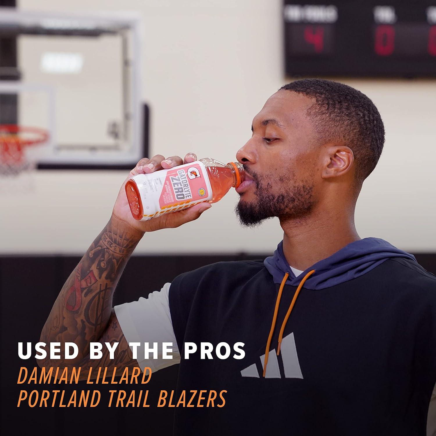 imageGatorlyte Zero Electrolyte Beverage Strawberry Kiwi Zero Sugar Hydration Specialized Blend of 5 Electrolytes No Artificial Sweeteners or Flavors 20 Oz Bottles Pack of 12Zero Lemon Lime