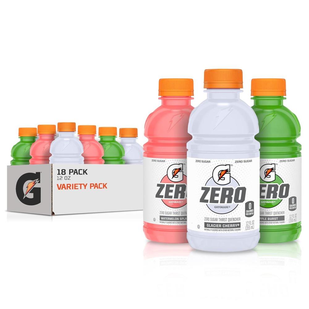 imageGatorade G Zero Sports Drink Glacier Freeze Glacier Cherry Berry Variety Pack 12 Fl Oz Pack of 18Frost Variety