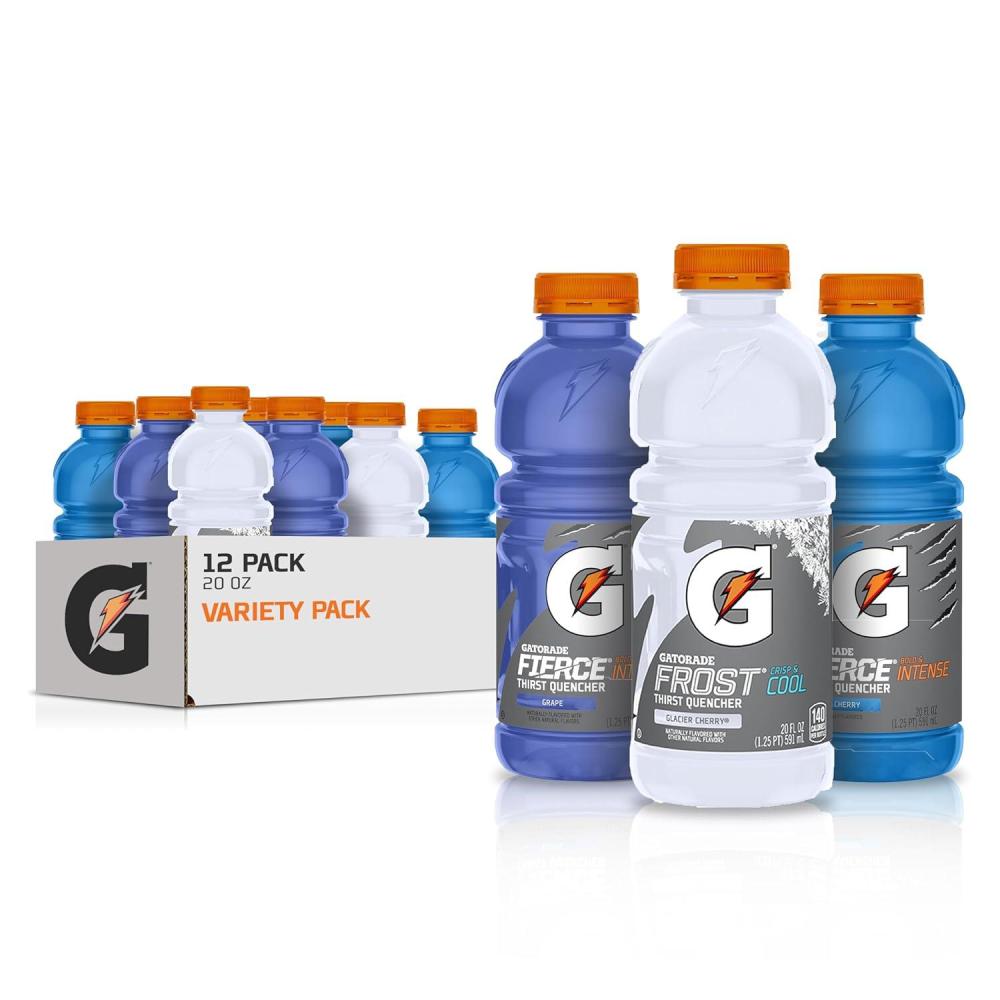 imageGatorade Original Thirst Quencher 3Flavor Frost Variety Pack 20 Fl Ounce Pack of 12Fierce Variety Pack
