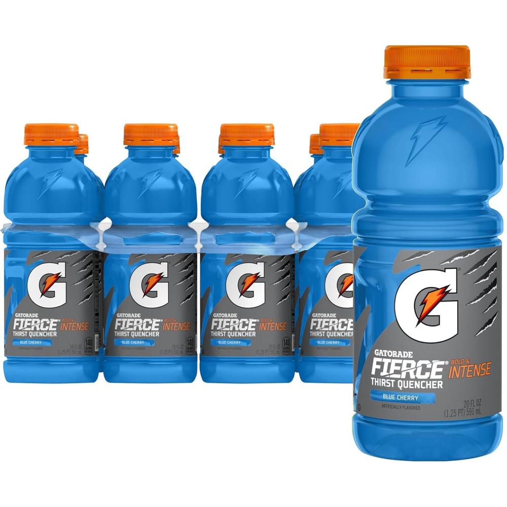 imageGatorade Thirst Quencher Orange 20 Fl Oz Pack of 8Fierce Blue Cherry