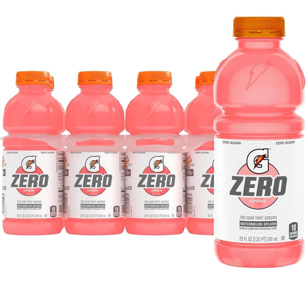 imageGatorade Zero Sugar Thirst Quencher Sports Drinks LemonLime 20 Ounce Bottles Pack of 8Zero Sugar Watermelon Splash