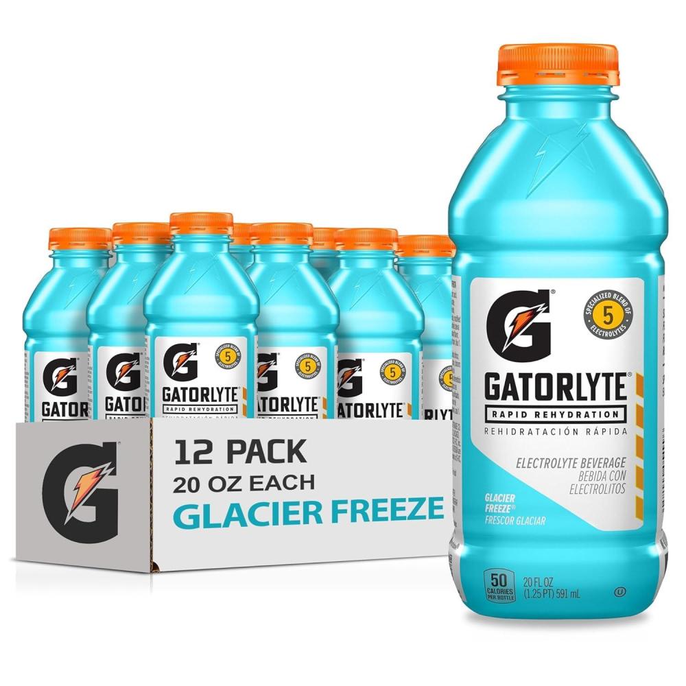 imageGatorlyte Rapid Rehydration Electrolyte Beverage Orange 20oz Bottles 12 PackGlacier Freeze