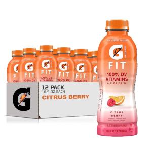 Gatorade Fit Electrolyte Beverage, Healthy Real Hydration, New 2.0 4 Flavor Variety Pack, 16.9.oz Bottles (12 Pack)(Citrus Berry)