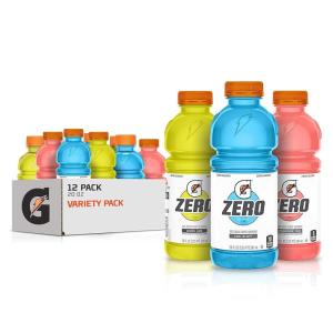 Gatorade G Zero Thirst Quencher, 3 Flavor Variety Pack, 20oz Bottles (12 Pack)(Zero – Cool Blue Variety Pack)