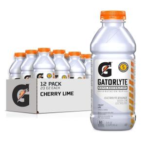 Gatorlyte Rapid Rehydration Electrolyte Beverage, Orange, 20oz Bottles (12 Pack)(Cherry Lime)
