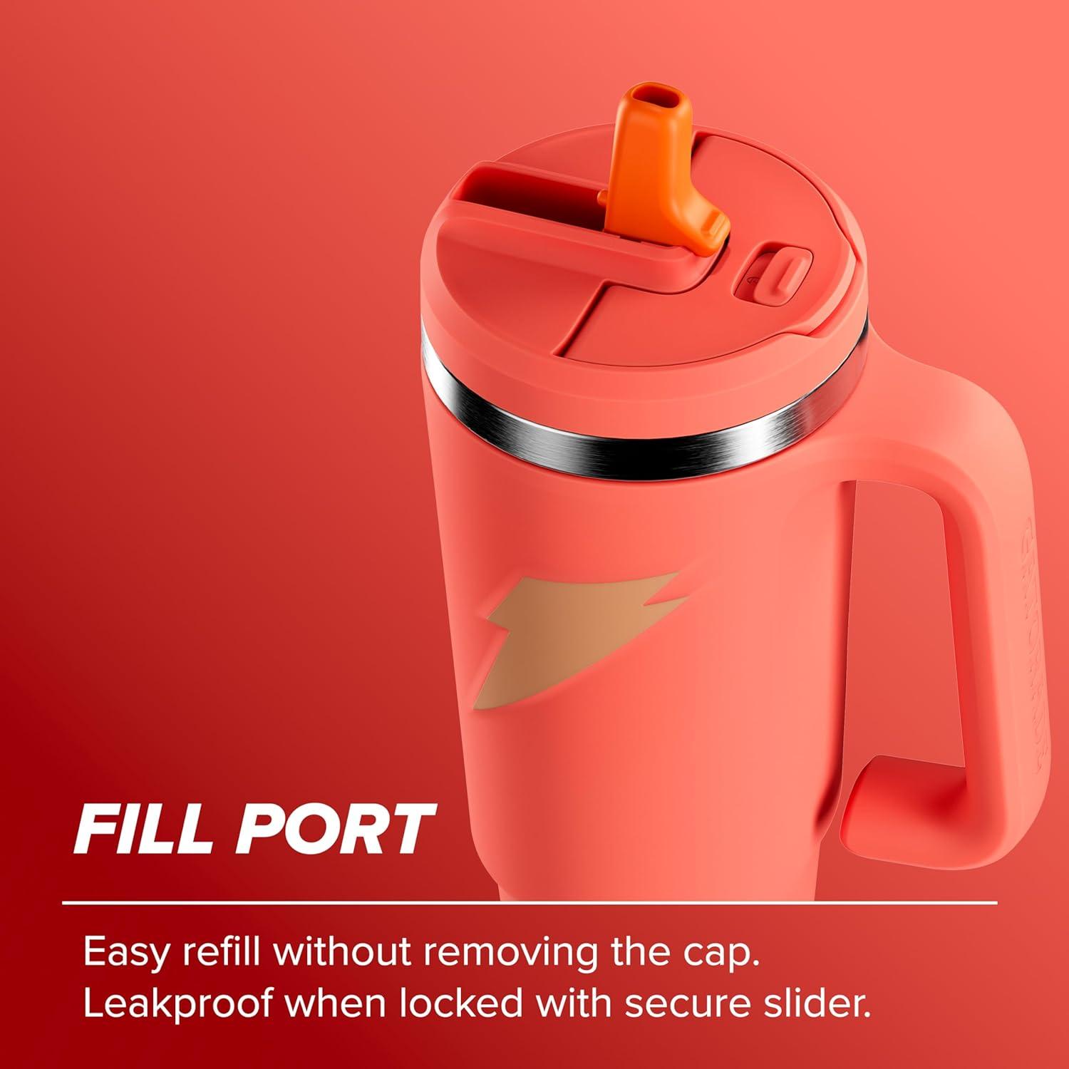 imageGatorade Crossover Stainless Steel Tumbler Bottle White DoubleWall Insulation 36 fl ozCoral