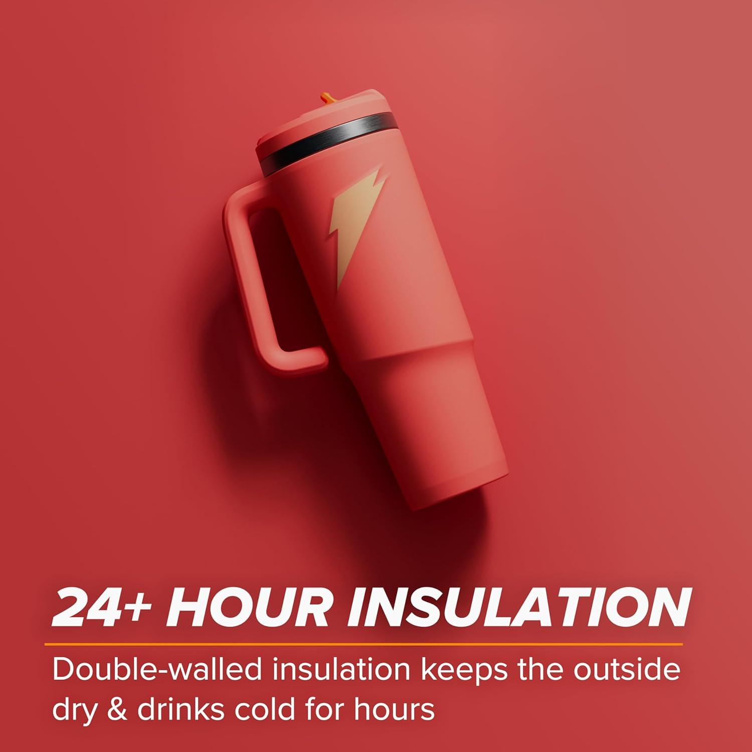 imageGatorade Crossover Stainless Steel Tumbler Bottle White DoubleWall Insulation 36 fl ozCoral