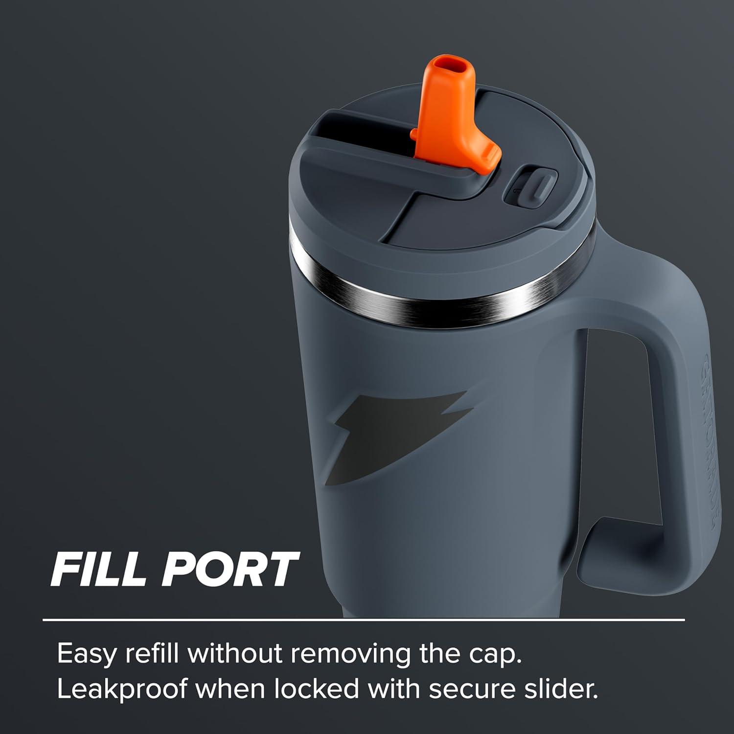 imageGatorade Crossover Stainless Steel Tumbler Bottle White DoubleWall Insulation 36 fl ozGray