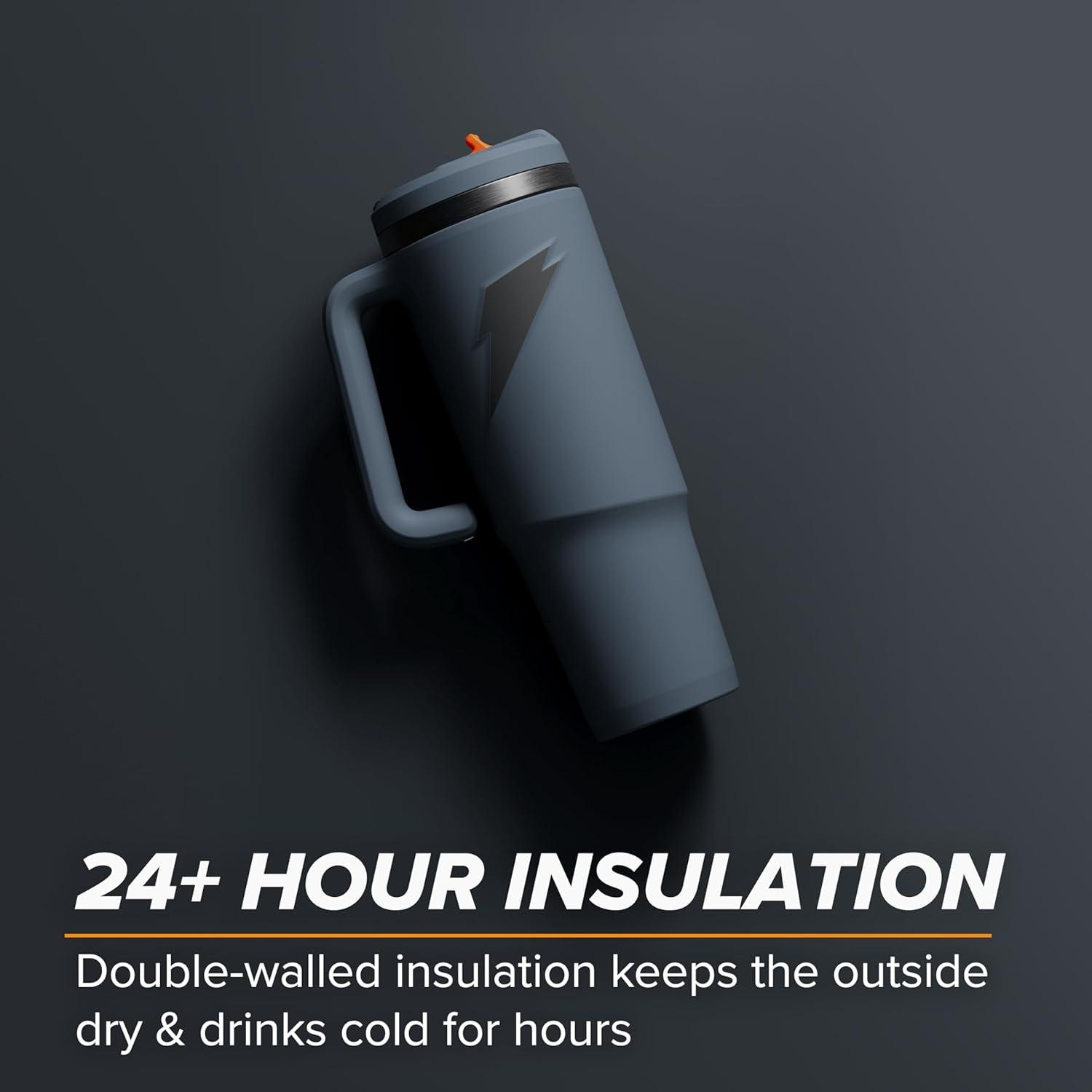 imageGatorade Crossover Stainless Steel Tumbler Bottle White DoubleWall Insulation 36 fl ozGray