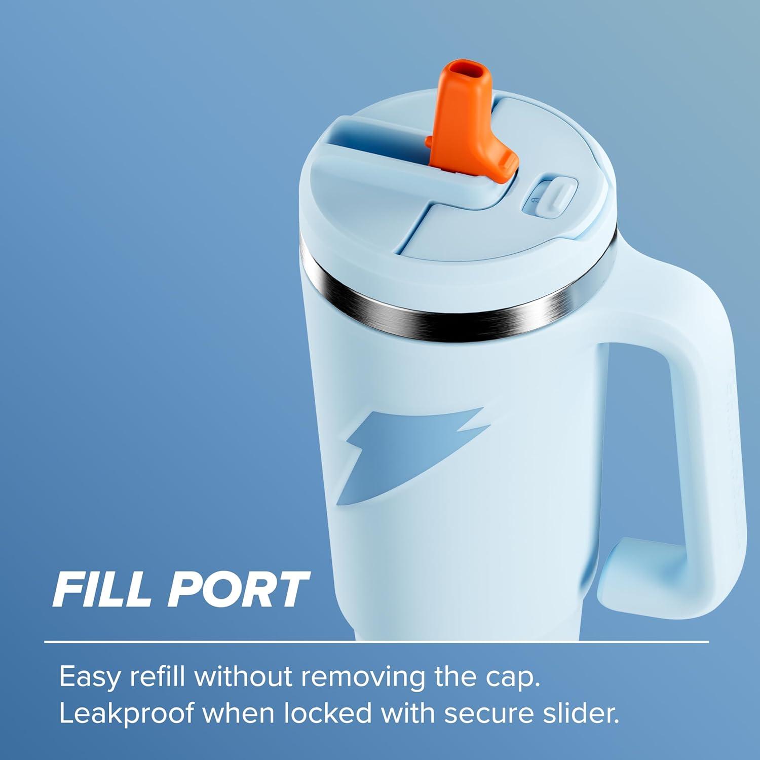 imageGatorade Crossover Stainless Steel Tumbler Bottle White DoubleWall Insulation 36 fl ozLight Blue