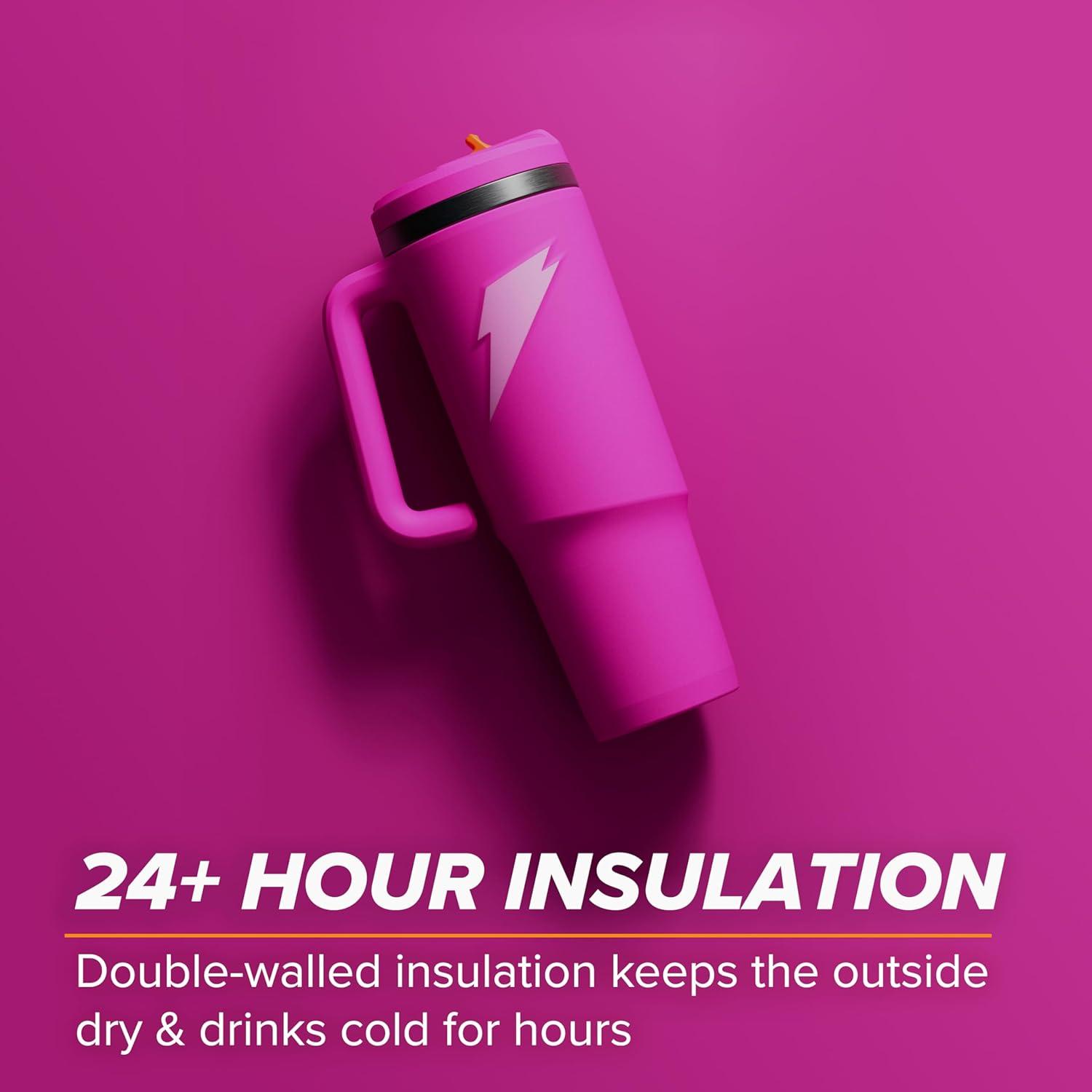 imageGatorade Crossover Stainless Steel Tumbler Bottle White DoubleWall Insulation 36 fl ozPink