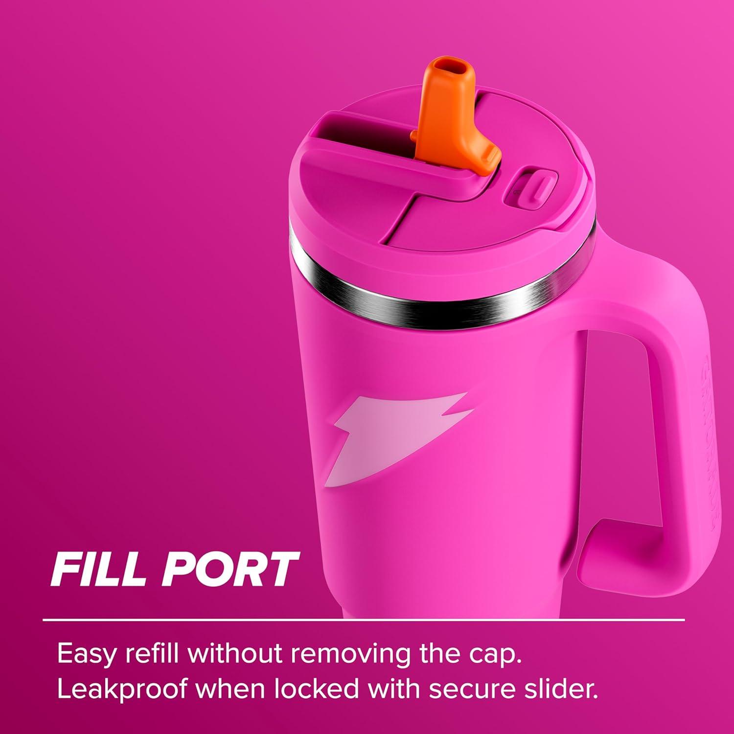 imageGatorade Crossover Stainless Steel Tumbler Bottle White DoubleWall Insulation 36 fl ozPink