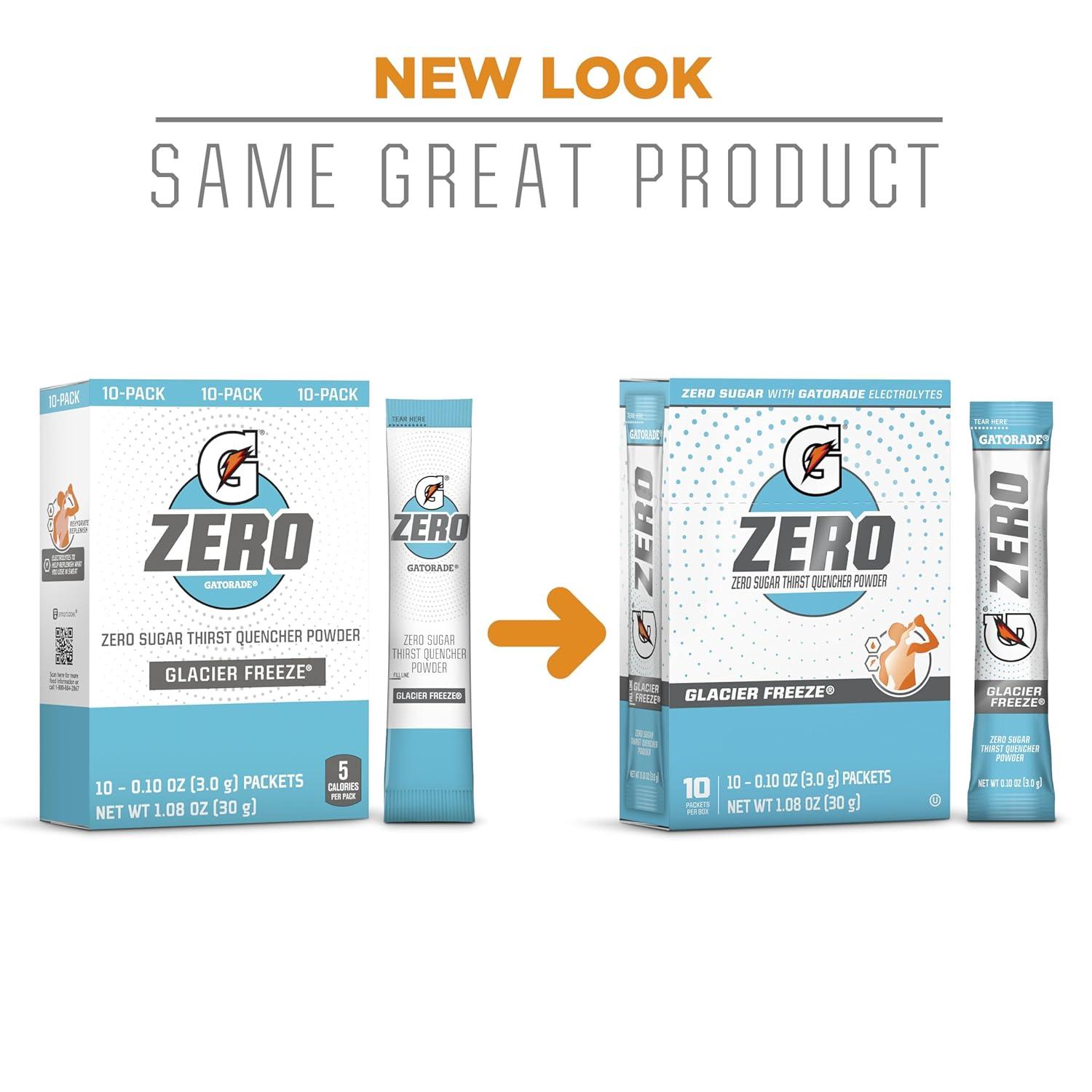 imageGatorade G Zero Powder Fruit Punch Variety Pack 010oz Individual Packets 10 Count Pack of 5Glacier Cherry Variety