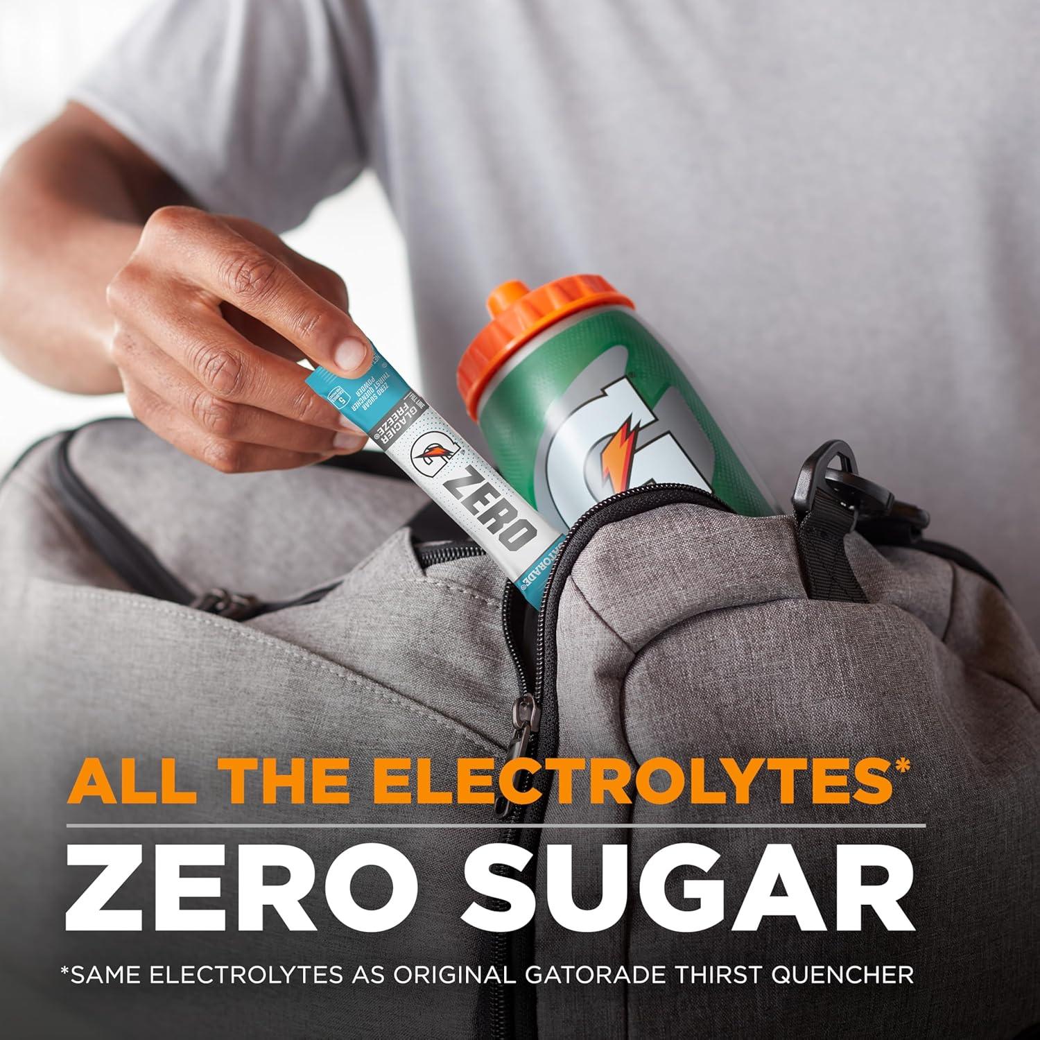 imageGatorade G Zero Sports Drink Mix Powder Packets 3 Flavor Frost Variety Pack Electrolyte Powder Drink Mix for Hydration Zero Sugar 30 Total PacketsFrost Variety