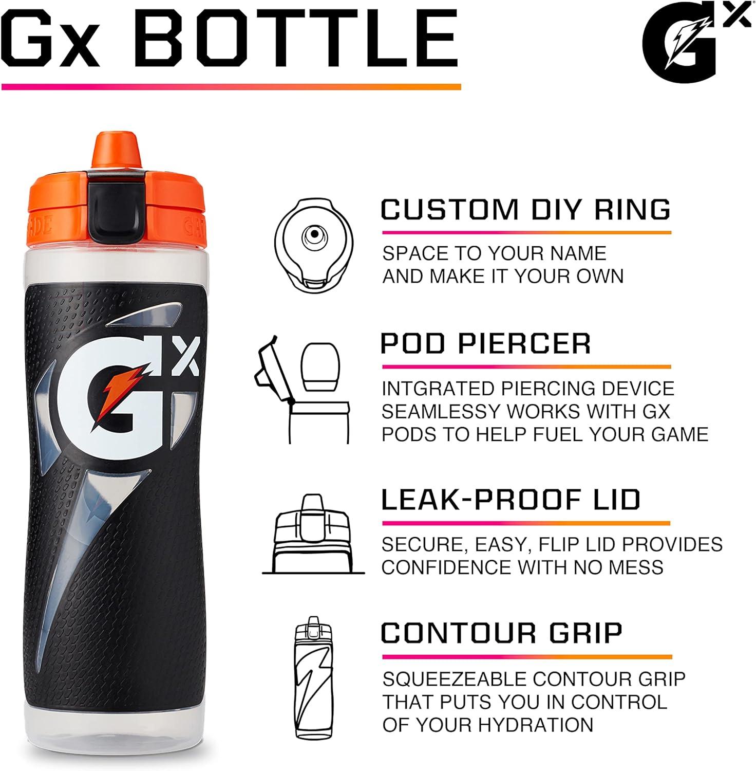 imageGatorade Gx Hydration System NonSlip Gx Squeeze Bottles ampamp Gx Sports Drink Concentrate PodsGrayOrange