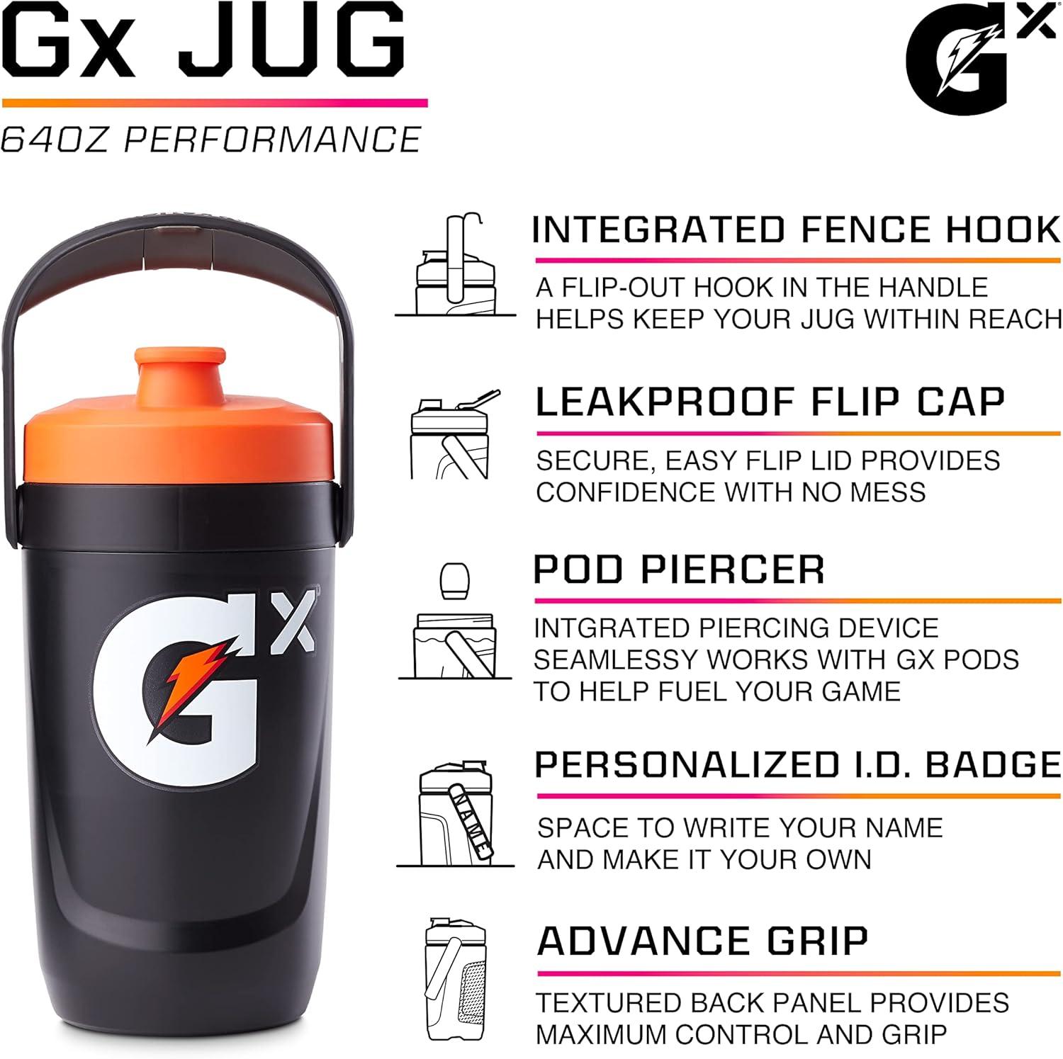 imageGatorade Gx Performance Jug 64oz Leakproof Non Slip Grip Great for Athletes NavyBlue
