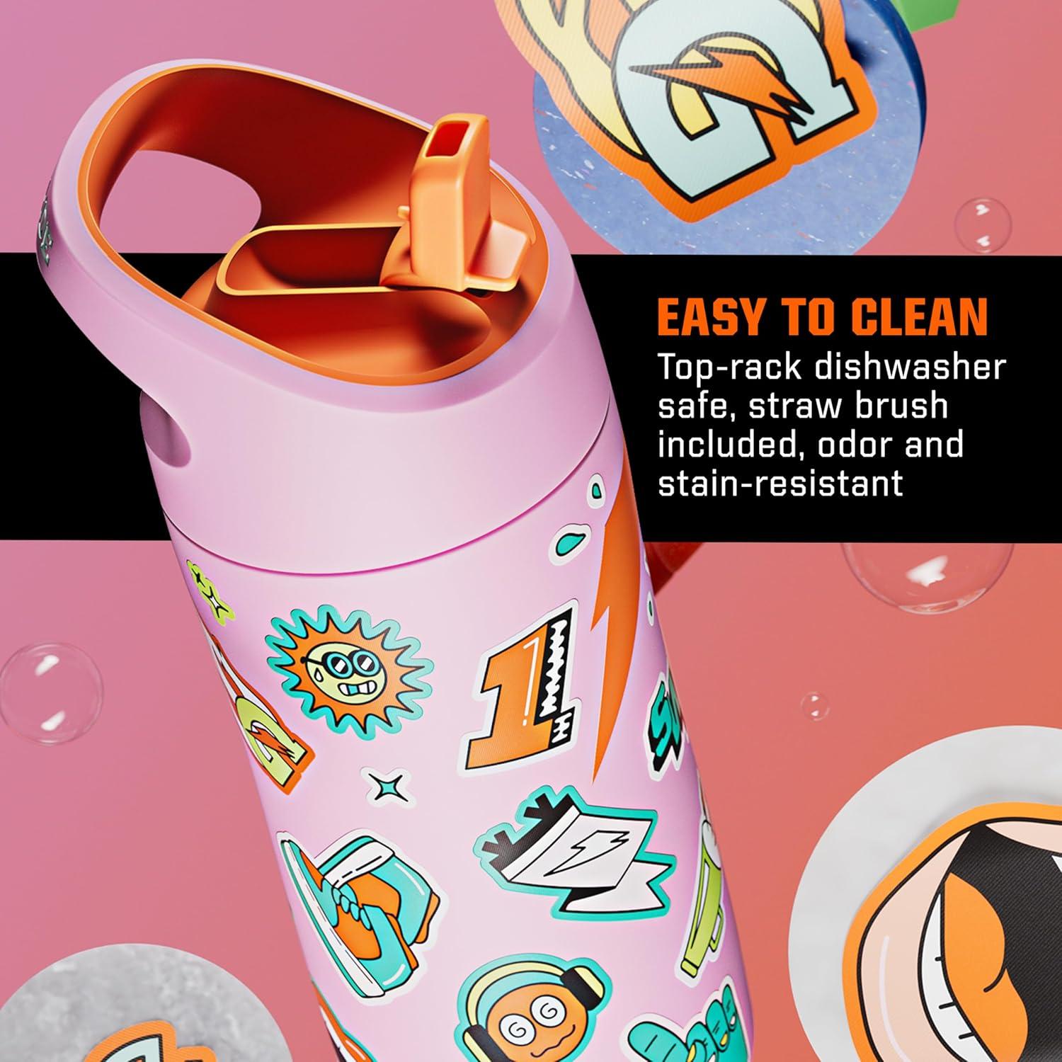 imageGatorade Kids Rookie Metal Water Bottle 12oz Stainless Steel Bottle DoubleWall Insulation Vacuum Insulated Thermo MugPurple