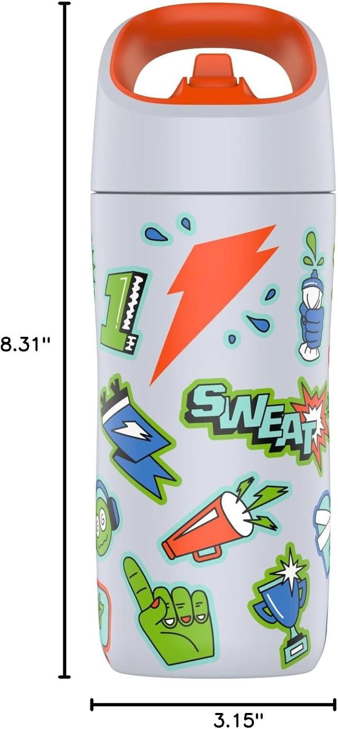 imageGatorade Kids Rookie Metal Water Bottle 12oz Stainless Steel Bottle DoubleWall Insulation Vacuum Insulated Thermo MugSticker White