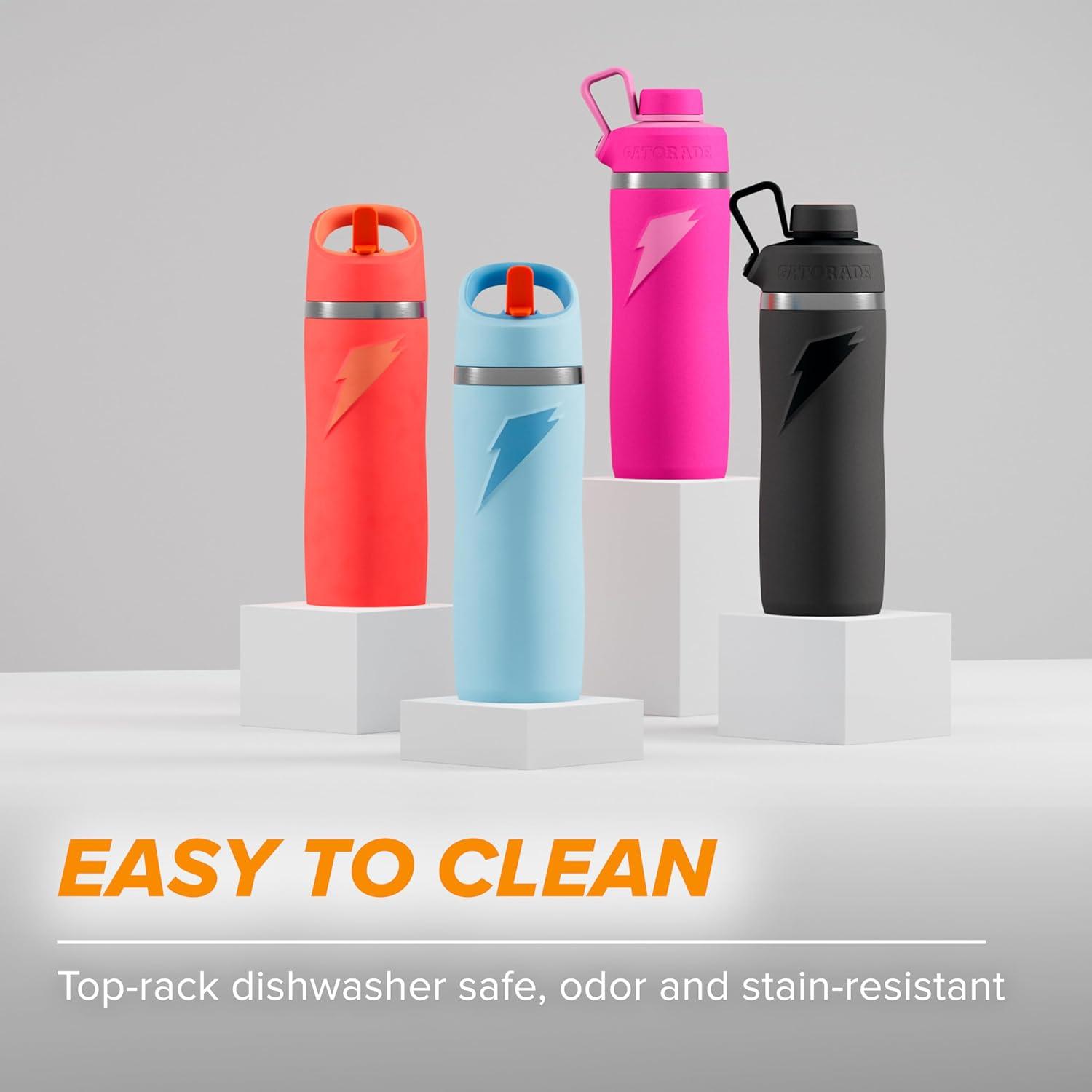 imageGatorade Overtime 22oz Stainless Steel Water Bottle Twist Cap GreySage