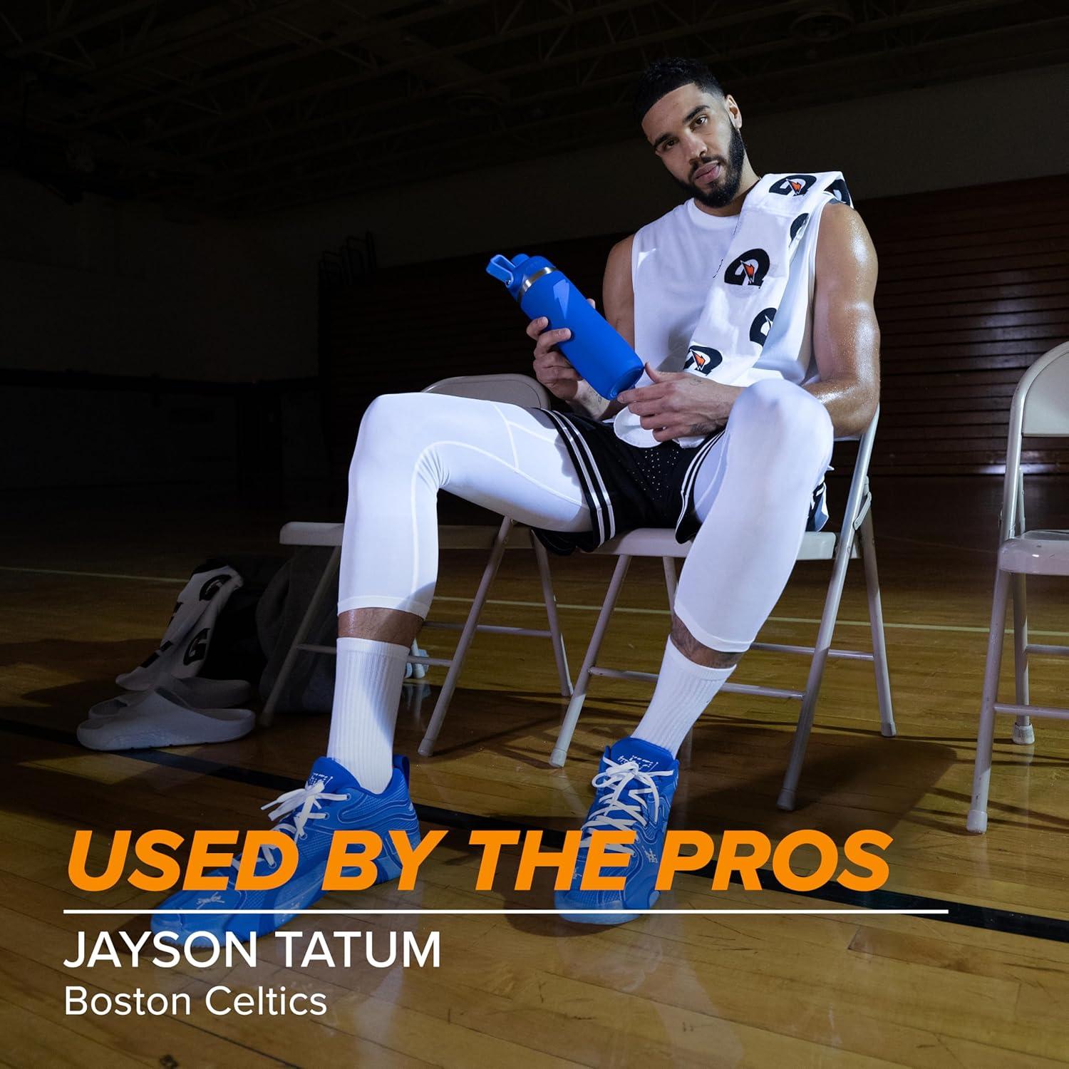 imageGatorade Overtime 32oz Stainless Steel Water Bottle Twist Cap WhiteRoyal Blue