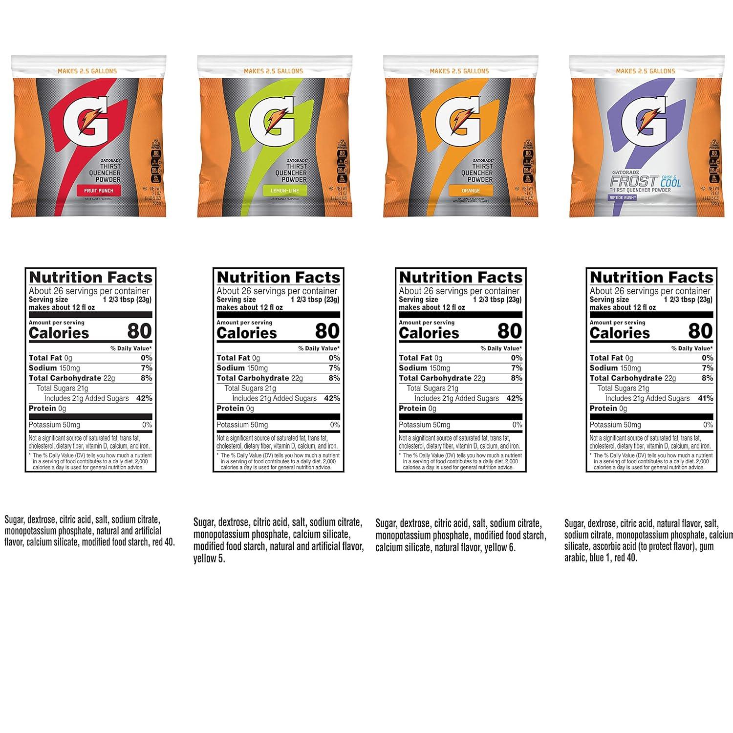 imageGatorade Powder Bag Riptide Rush 131 Pound Pack of 324Flavor Variety Pack