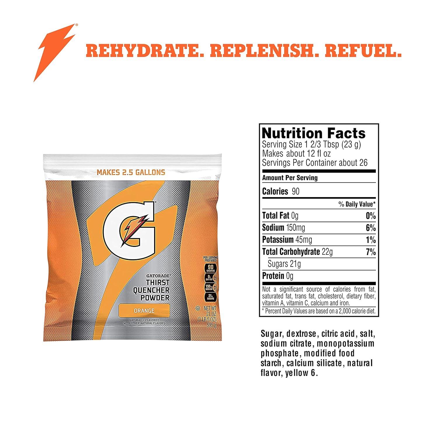 imageGatorade Powder Bag Riptide Rush 131 Pound Pack of 32Bag Orange