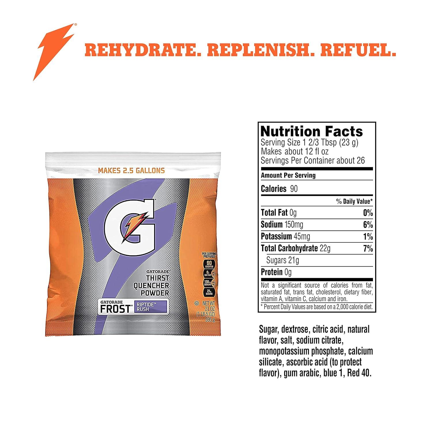 imageGatorade Powder Bag Riptide Rush 131 Pound Pack of 32Riptide Rush