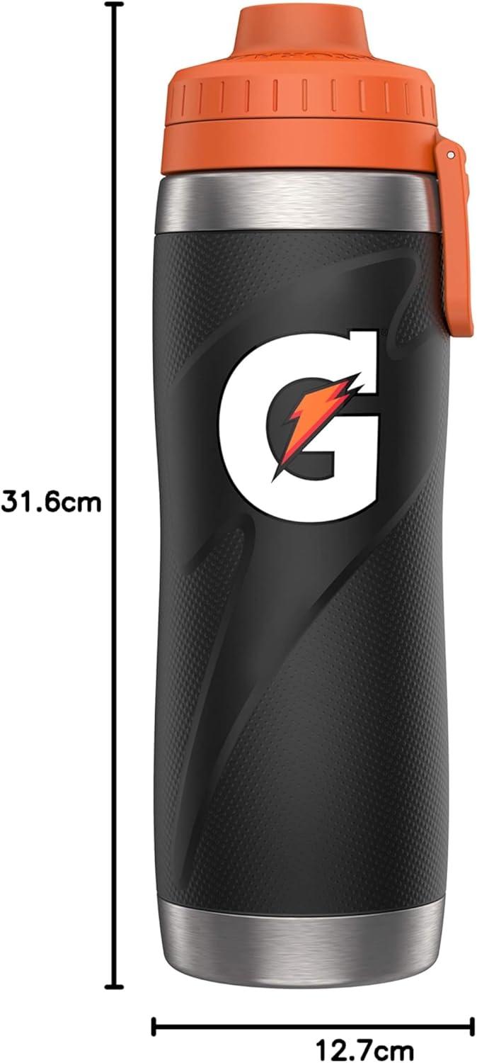 imageGatorade Stainless Steel Sport Bottle 26oz DoubleWall Insulation Green 26oz Pack of 1Black