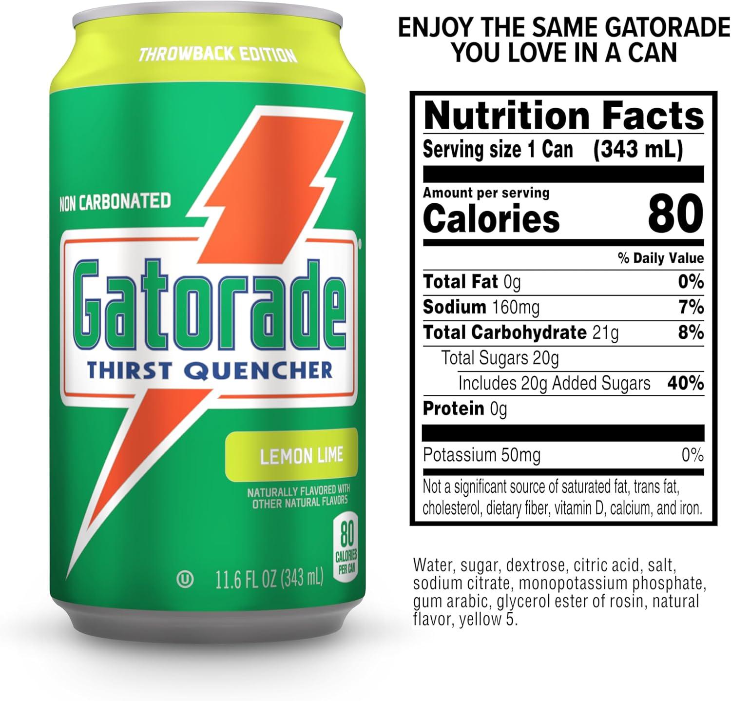 imageGatorade Thirst Quencher 3Flavor Variety 12 Fl Oz Cans Pack of 18LemonLime
