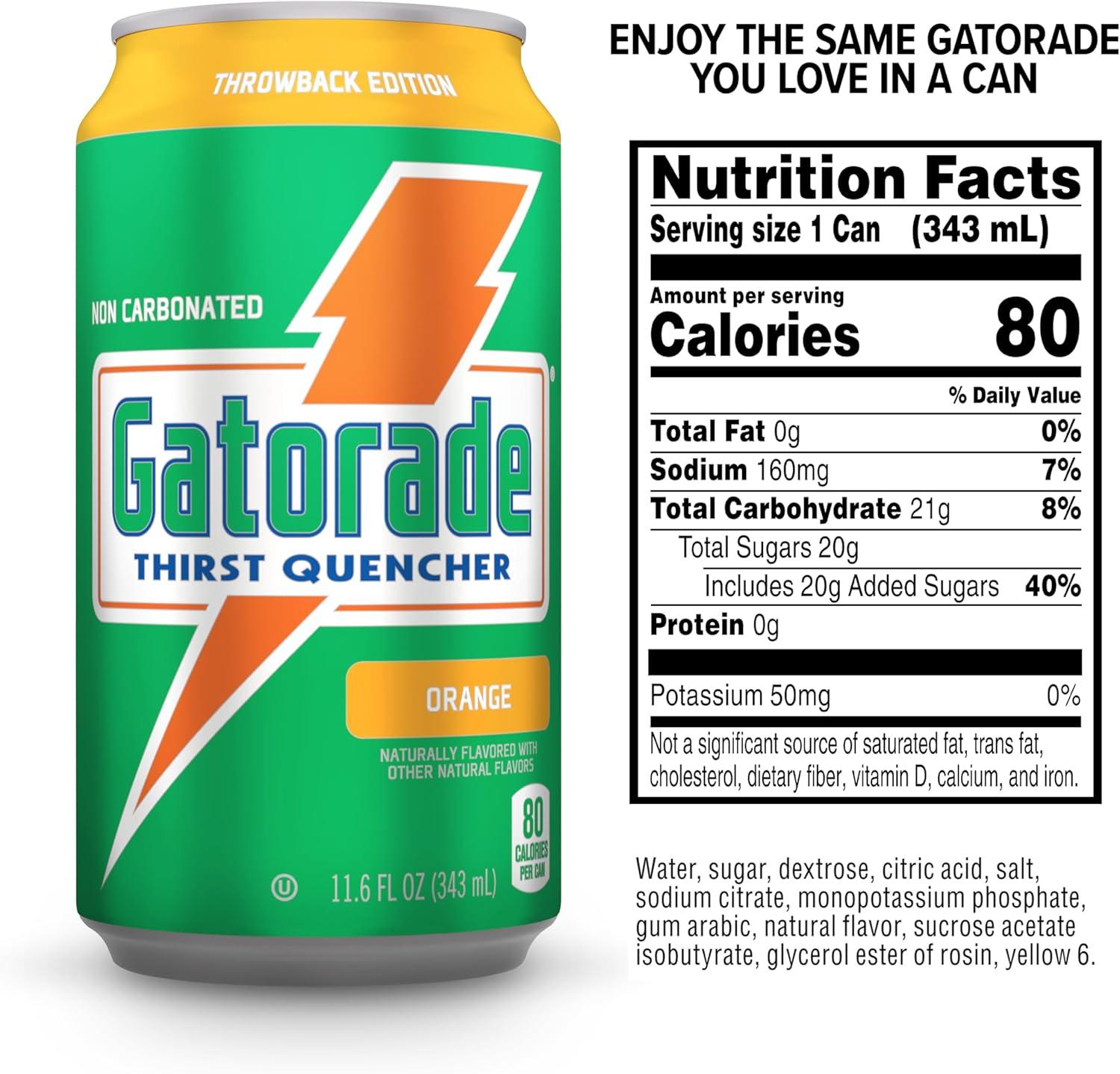 imageGatorade Thirst Quencher 3Flavor Variety 12 Fl Oz Cans Pack of 18Orange