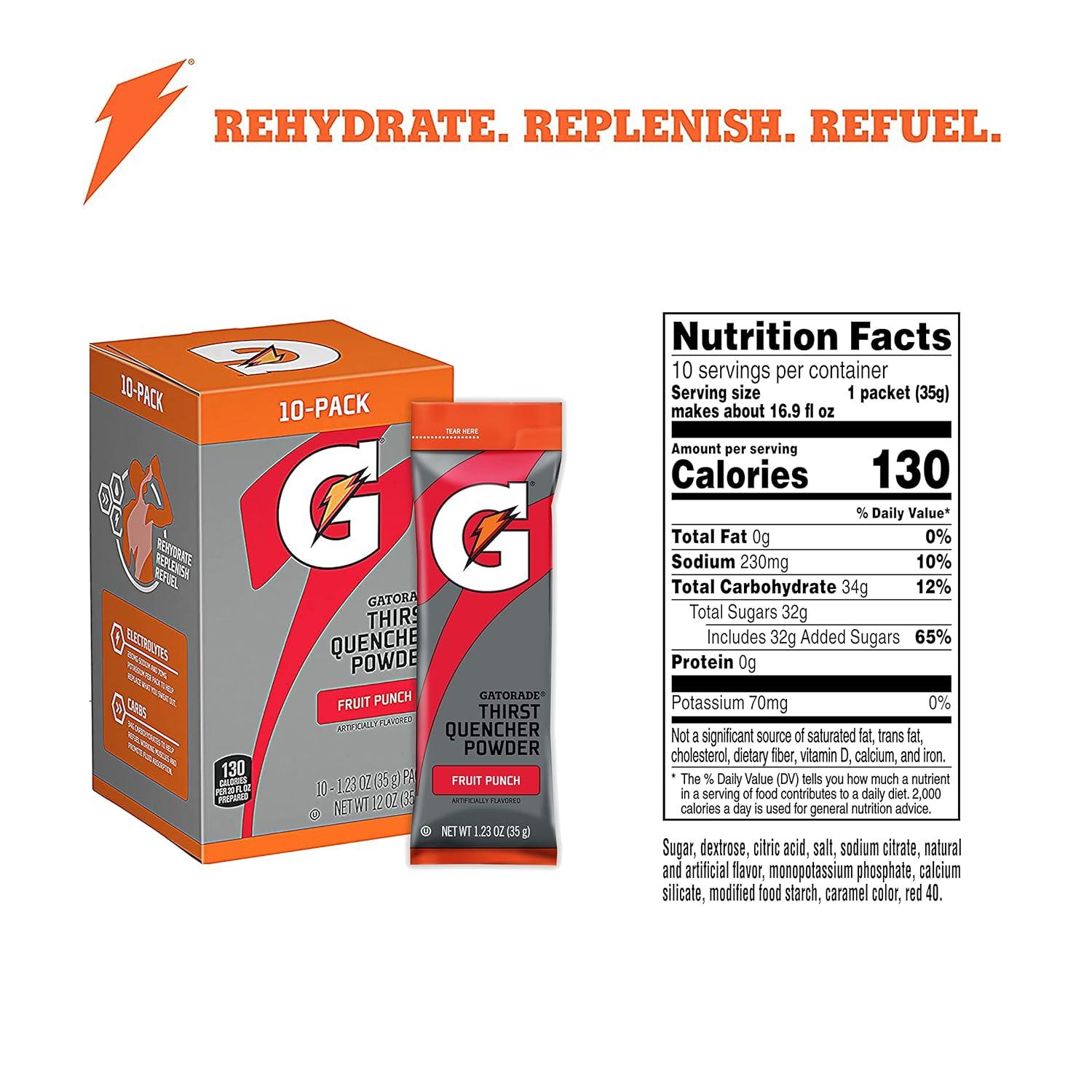 imageGatorade Thirst Quencher Powder Sticks 3 Flavor Variety Pack 30 PackFruit Punch