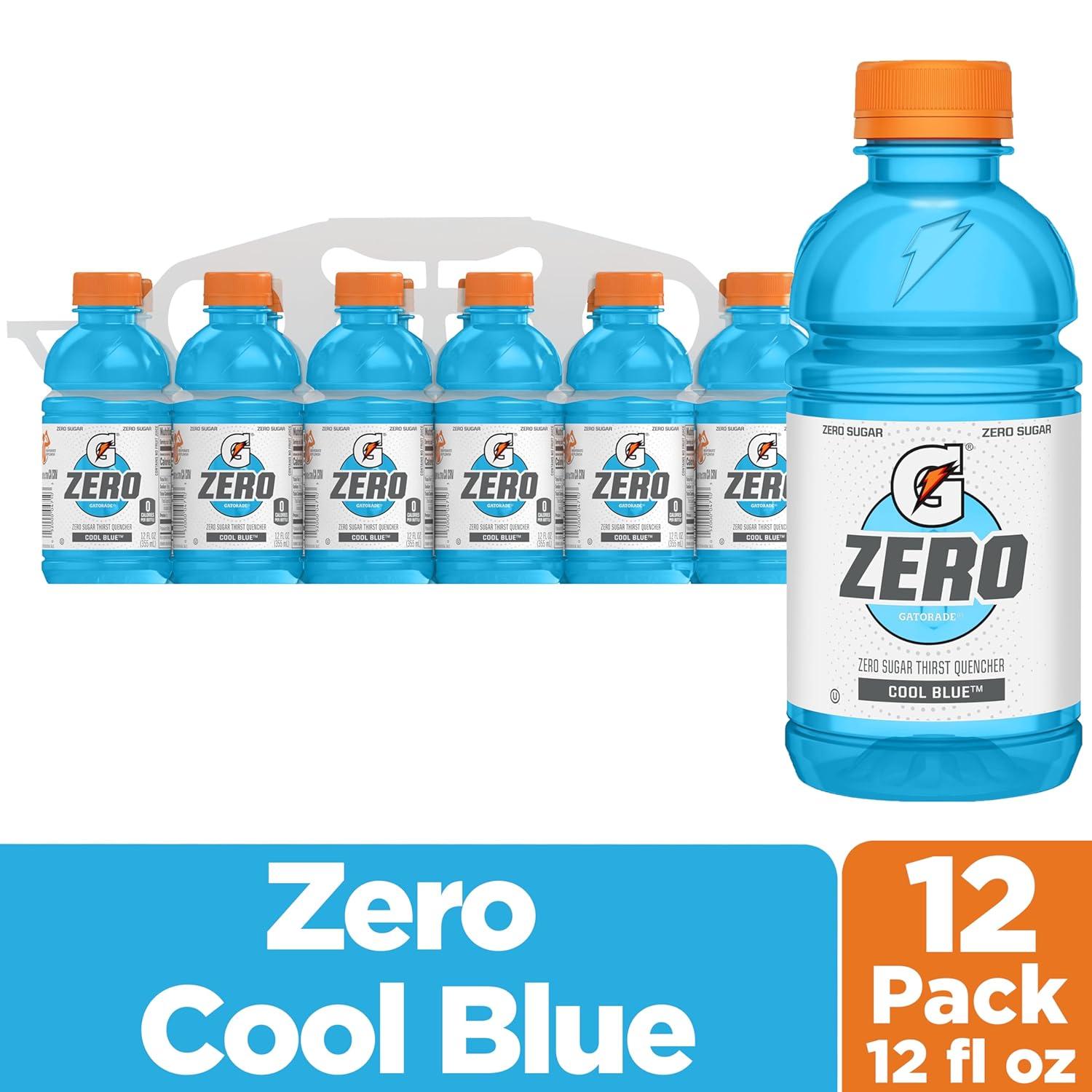 imageGatorade Thirst Quencher Zero Sugar Sports Drink Fruit Punch 12oz Bottles 12 Pack Electrolytes for RehydrationZero Sugar Cool Blue