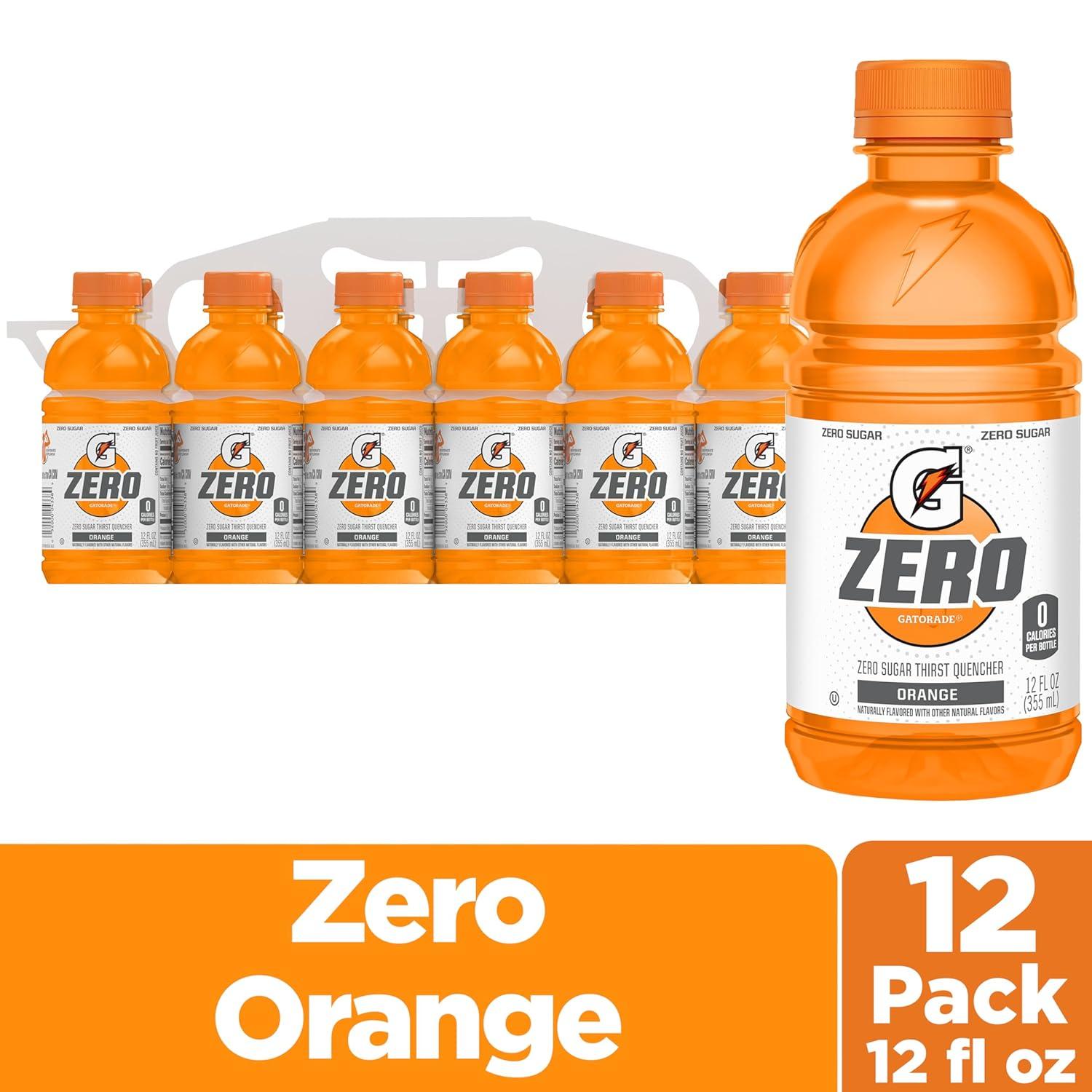 imageGatorade Thirst Quencher Zero Sugar Sports Drink Fruit Punch 12oz Bottles 12 Pack Electrolytes for RehydrationZero Sugar Orange