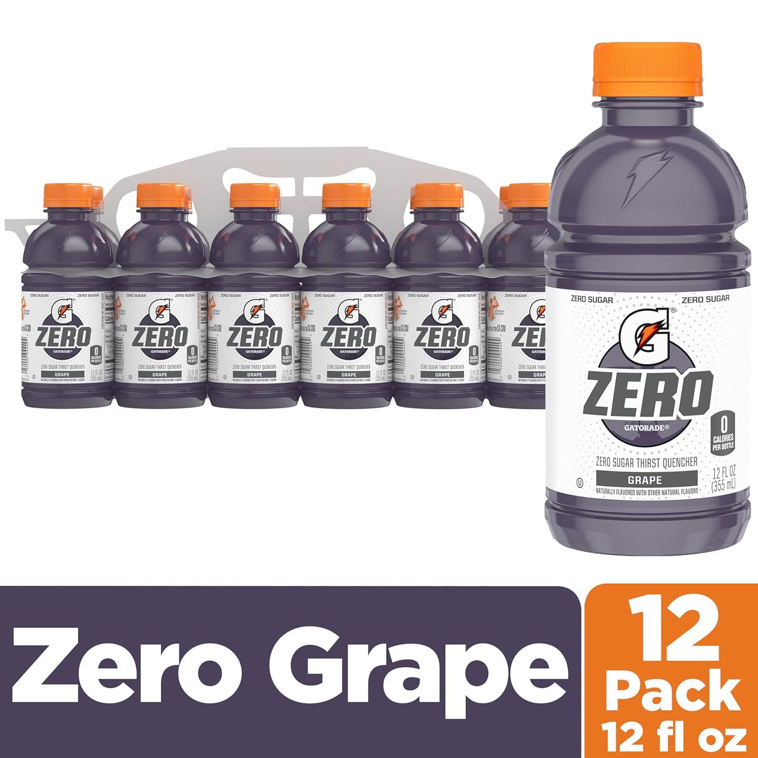 imageGatorade Thirst Quencher Zero Sugar Sports Drink Fruit Punch 12oz Bottles 12 Pack Electrolytes for RehydrationZero Sugar Fierce Grape