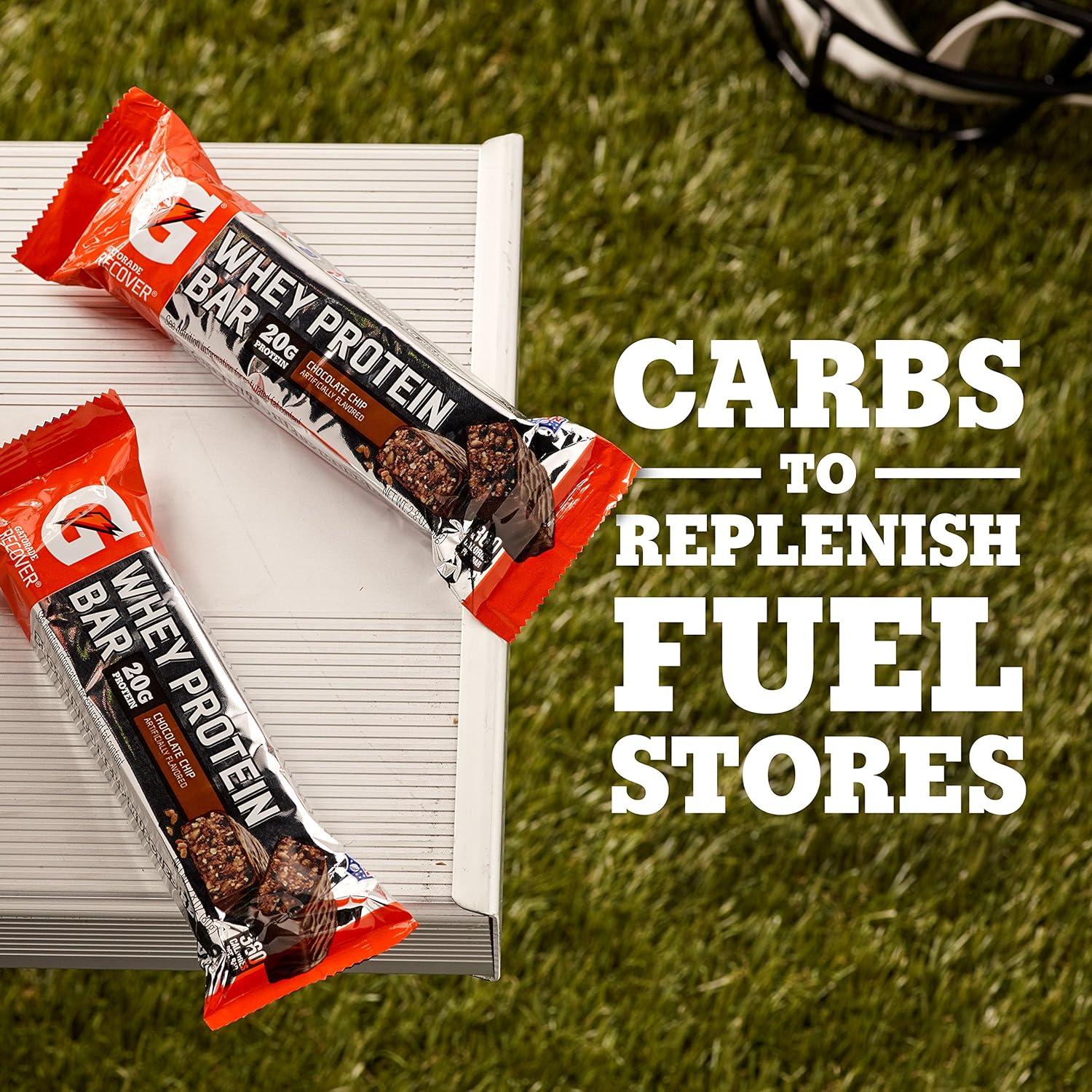 imageGatorade Whey Protein Recover Bars Chocolate Chip 28 ouncePack of 122 Flavor Variety Pack