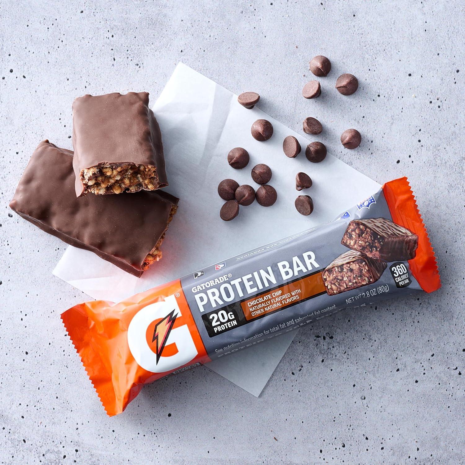imageGatorade Whey Protein Recover Bars Chocolate Chip 28 ouncePack of 12Chocolate Chip