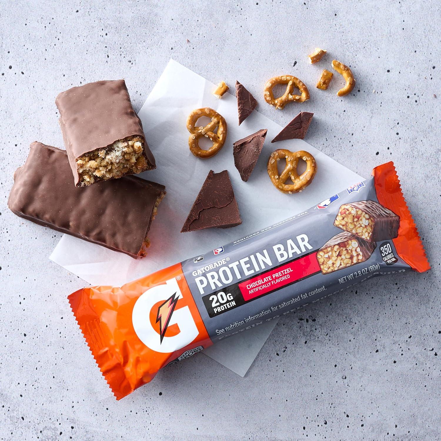 imageGatorade Whey Protein Recover Bars Chocolate Chip 28 ouncePack of 12Chocolate Pretzel